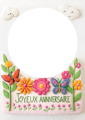 Fleurs et papillons pour un anniversaire joyeux